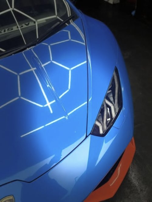 Lamborghini satin blue wrap — Retro Styling