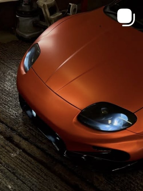 Orange sports car full wrap — Retro Styling
